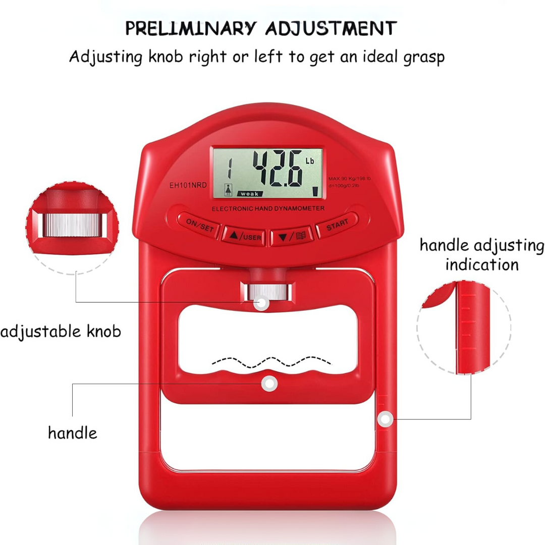 Gripmaster Digitale Handkrachtmeter – Nauwkeurige Meting tot 90 kg