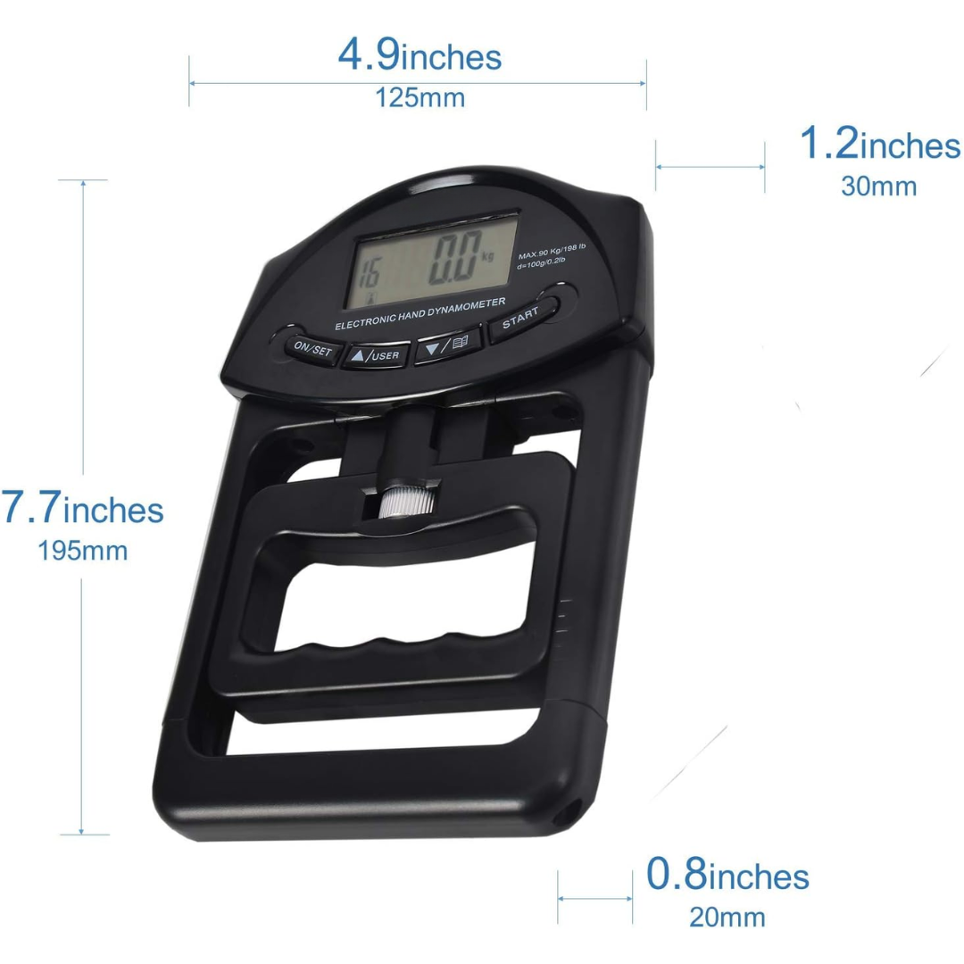 Gripmaster Digitale Handkrachtmeter – Nauwkeurige Meting tot 90 kg