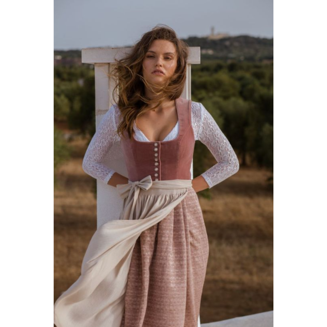 Alpenglanz – Midi Traditional Dress with Lace & Embroidery – Festive & Wiesn-ready