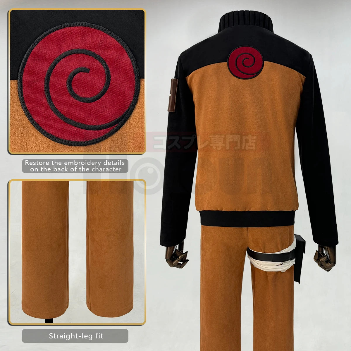 CosWave – Anime Ninja Cosplay Kostuum Volwassenen met Headdress & Accessoires