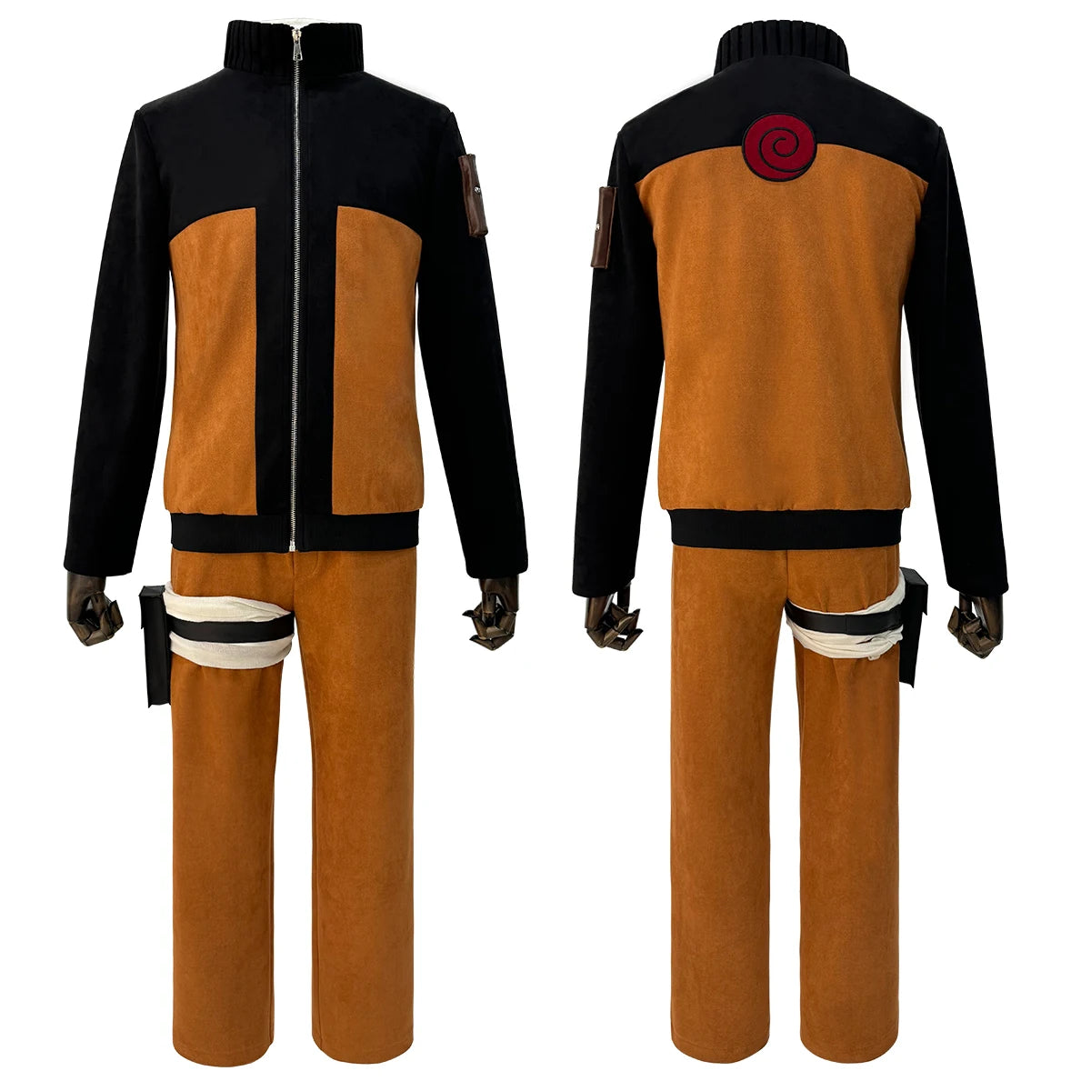CosWave – Anime Ninja Cosplay Kostuum Volwassenen met Headdress & Accessoires