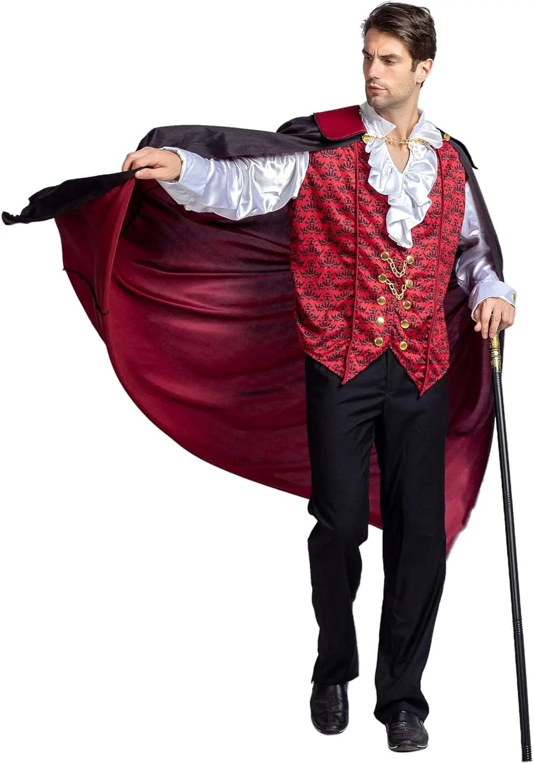 Noctura – Vampier Kostuum Heren met Cape – Halloween Outfit
