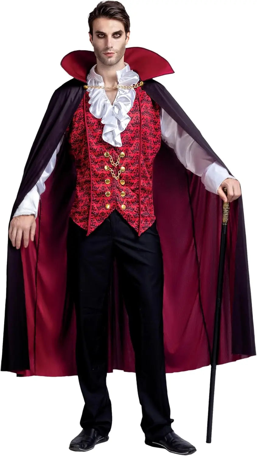 Noctura – Vampier Kostuum Heren met Cape – Halloween Outfit