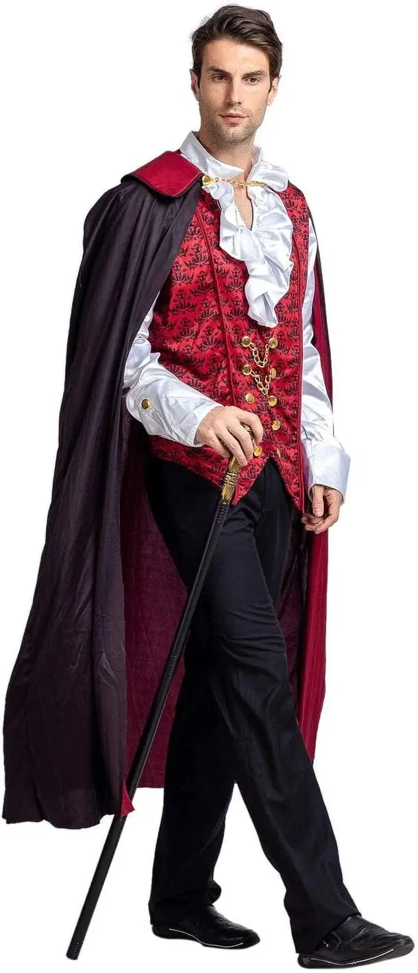 Noctura – Vampier Kostuum Heren met Cape – Halloween Outfit
