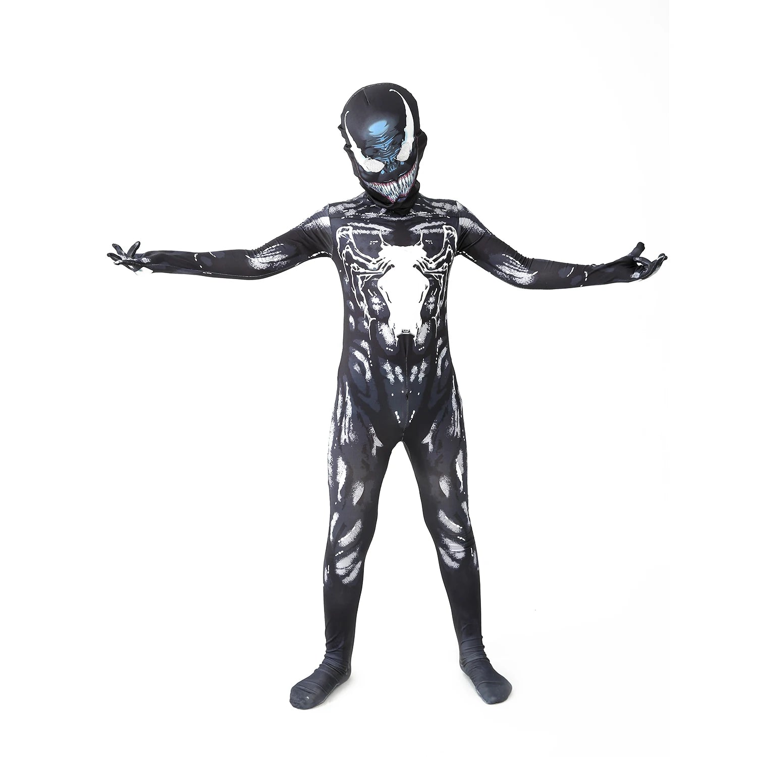 ShadowMorph – Zwart Symbioot Kostuum Kinderen – Jumpsuit voor Halloween & Cosplay