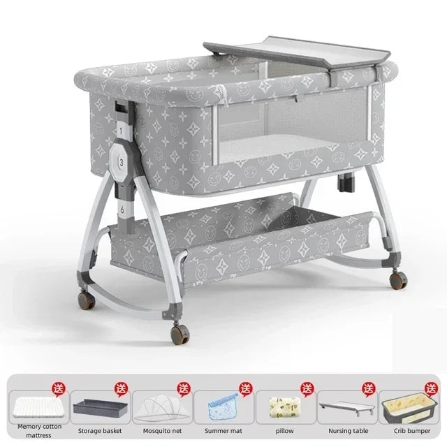 Nuvella Verstelbaar Babybed – Opvouwbaar en Veilig Slaapplekje voor Pasgeborenen