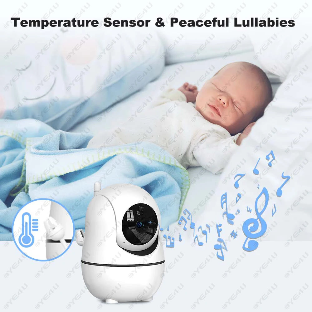 Video Babyfoon met Camera, 5 Inch HD Scherm, Nachtzicht en Temperatuur Sensor