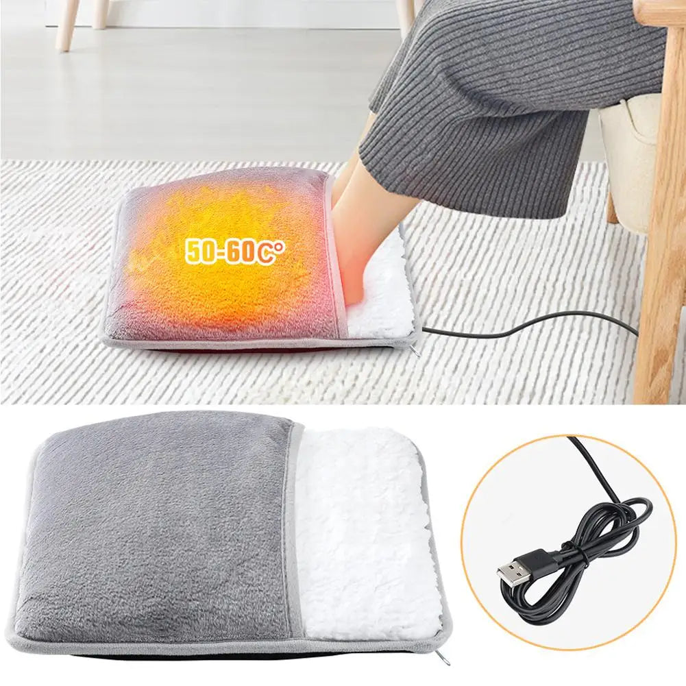 Voetverwarmingskussen met USB-oplader, Pluche, Wasbaar, voor Thuisgebruik 1