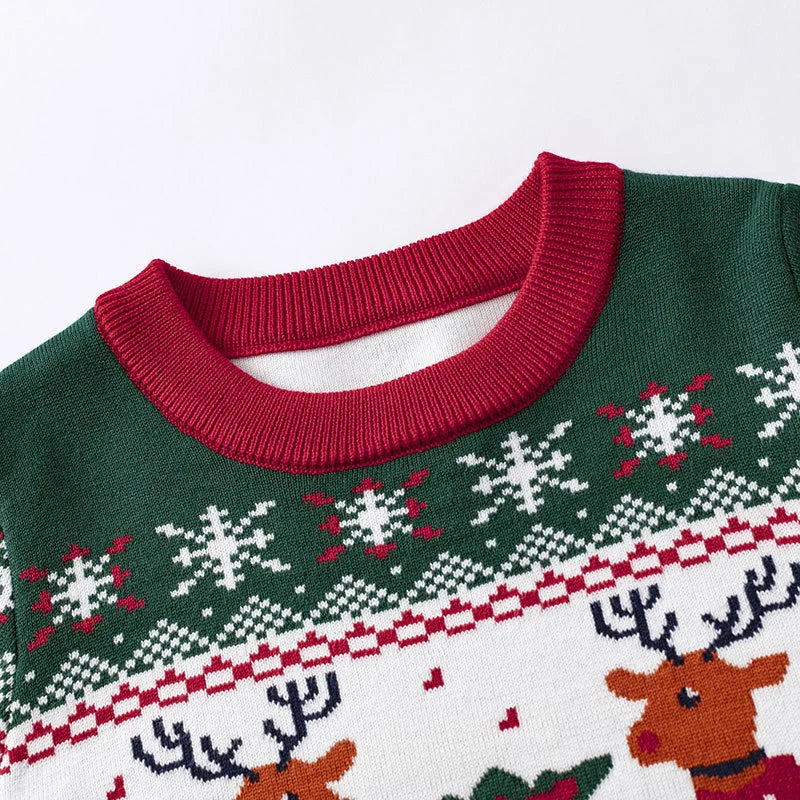 Warme Gebreide Kersttrui voor Kinderen met Hertenprint, Unisex, Maten 2-6 Jaar 2