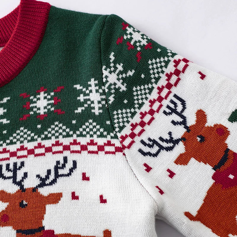 Warme Gebreide Kersttrui voor Kinderen met Hertenprint, Unisex, Maten 2-6 Jaar 3
