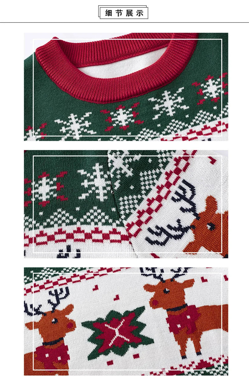 Warme Gebreide Kersttrui voor Kinderen met Hertenprint, Unisex, Maten 2-6 Jaar 5