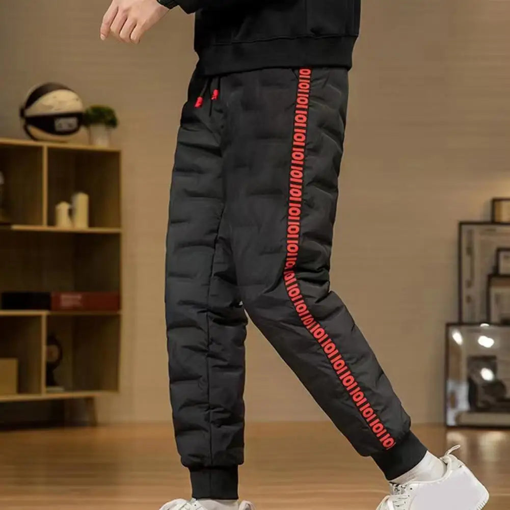 UrbanWarm – Heren joggingbroek katoen & dons – Verstelbare tailleband