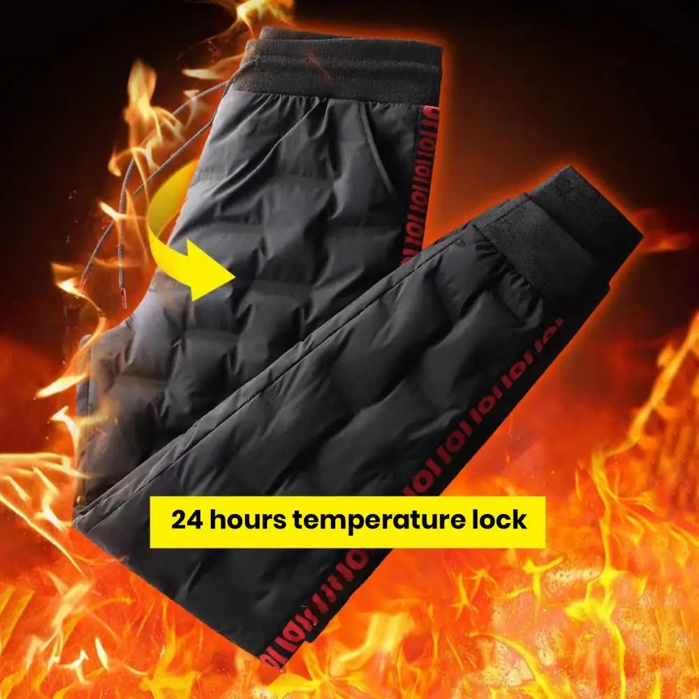 UrbanWarm – Heren joggingbroek katoen & dons – Verstelbare tailleband
