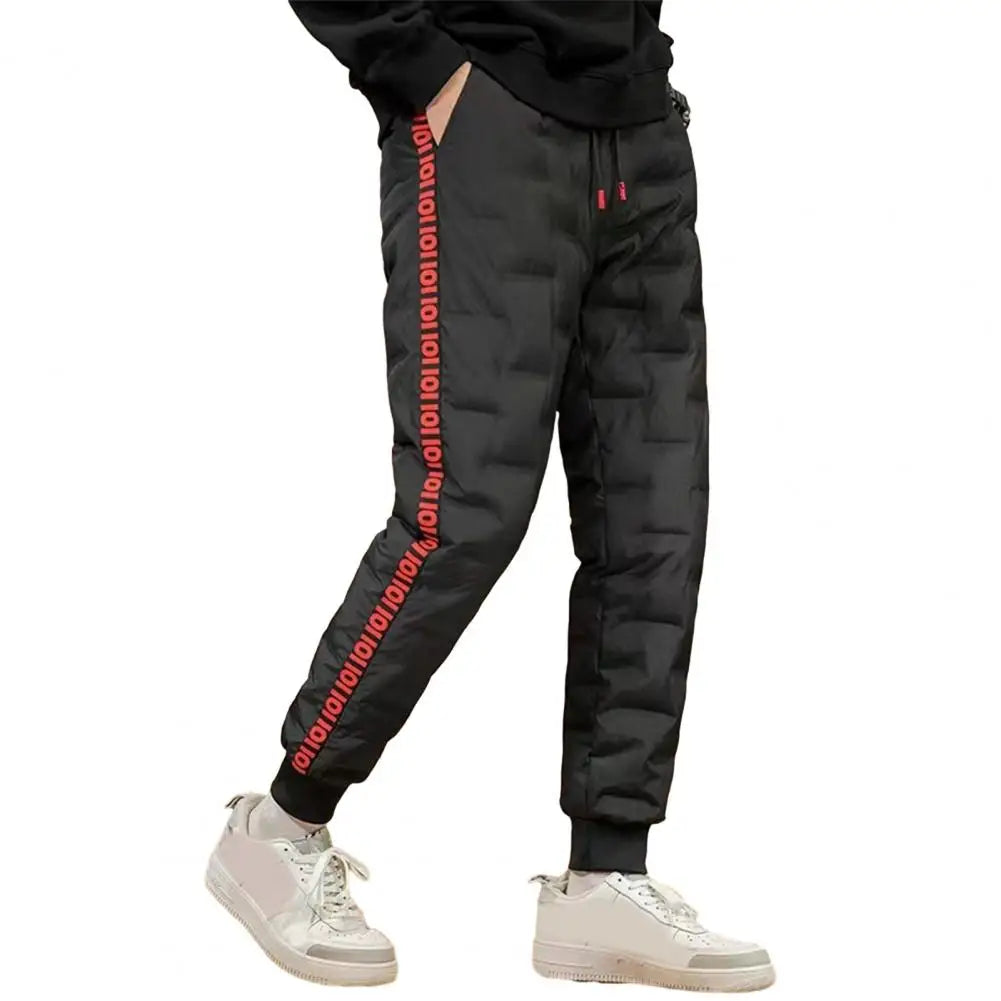 UrbanWarm – Heren joggingbroek katoen & dons – Verstelbare tailleband