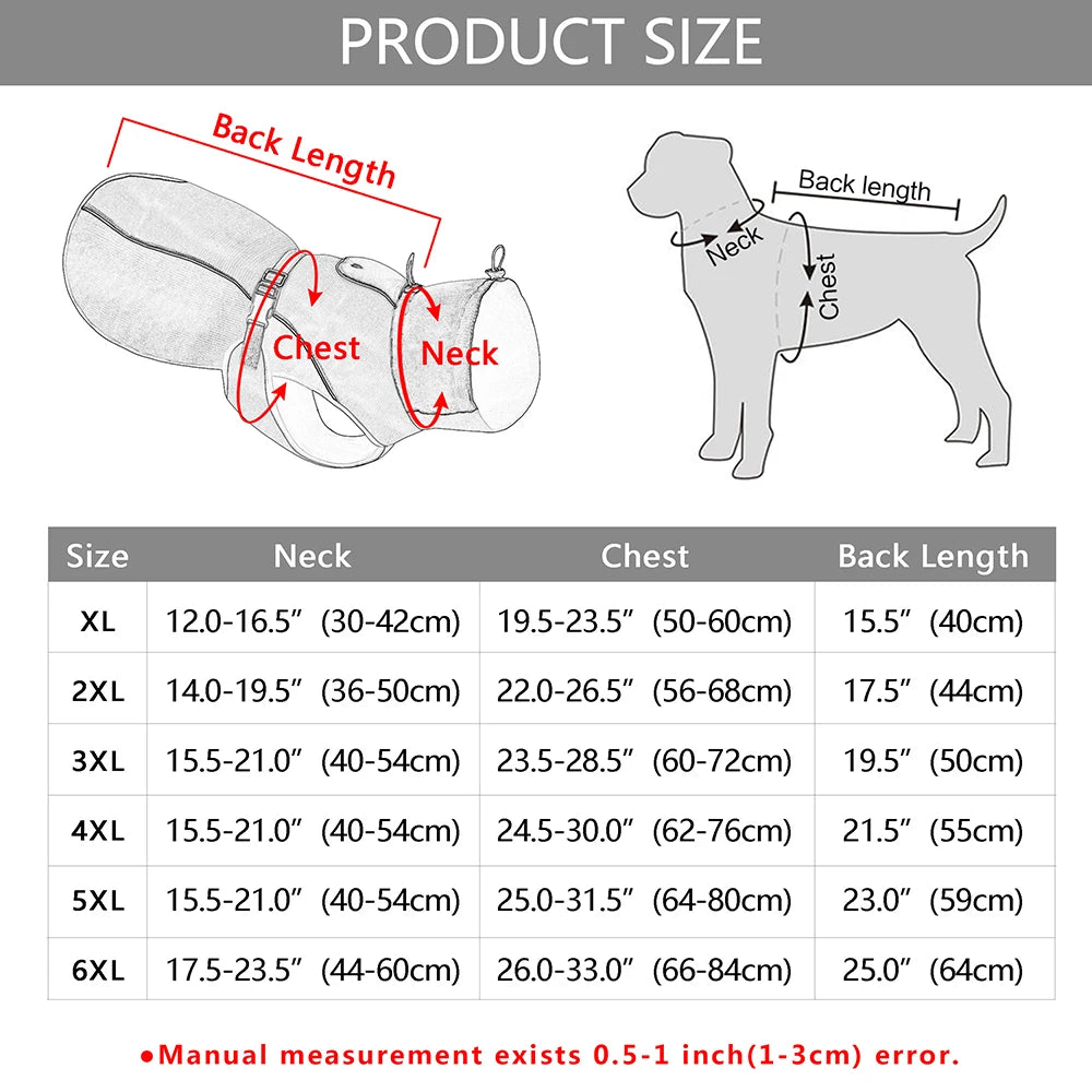 Warme Waterdichte Hondenjas voor Middelgrote Honden, Reflecterend, Maat XL-6XL 5