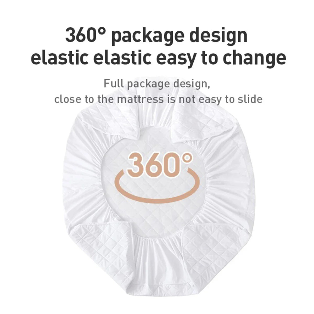 SleepSure – Cubierta de colchón impermeable con banda elástica – Gris/Blanco