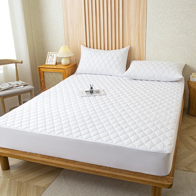 SleepSure – Cubierta de colchón impermeable con banda elástica – Gris/Blanco