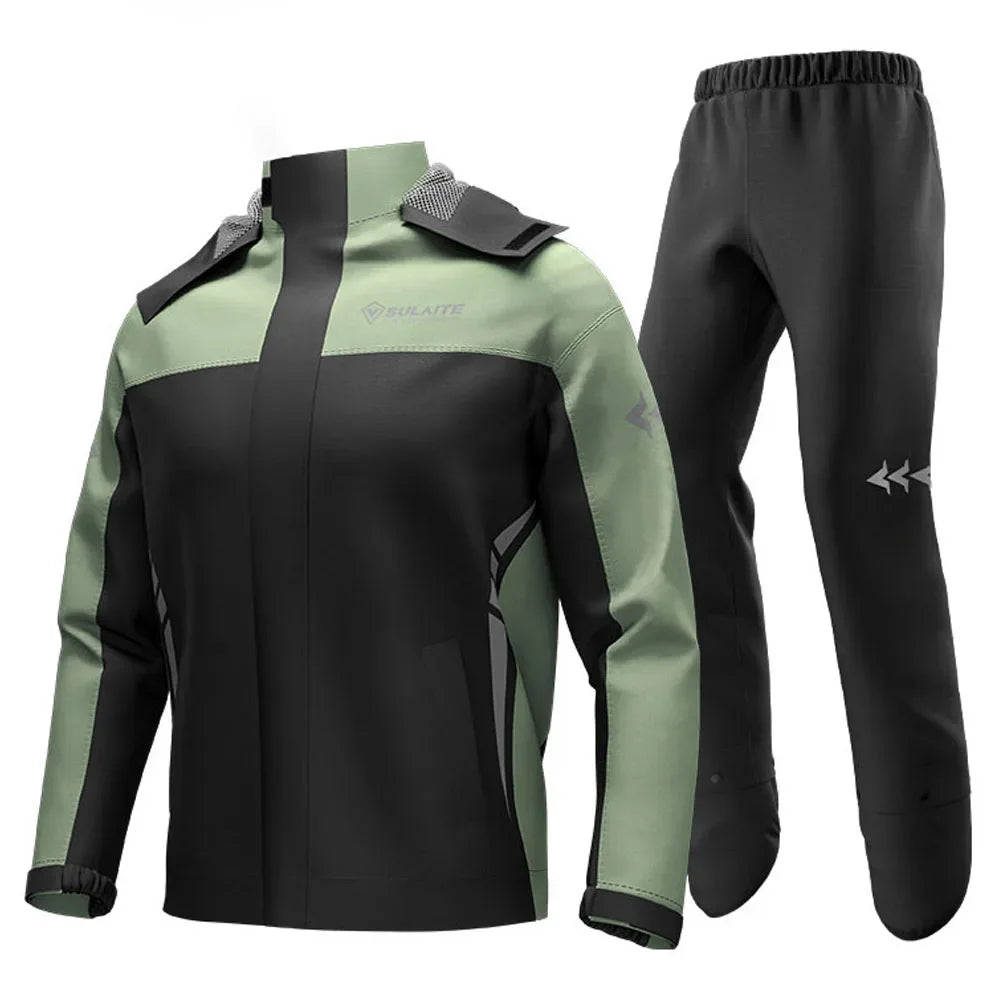 RideShield – Waterdicht motorregenpak – Ademend & reflecterend unisex
