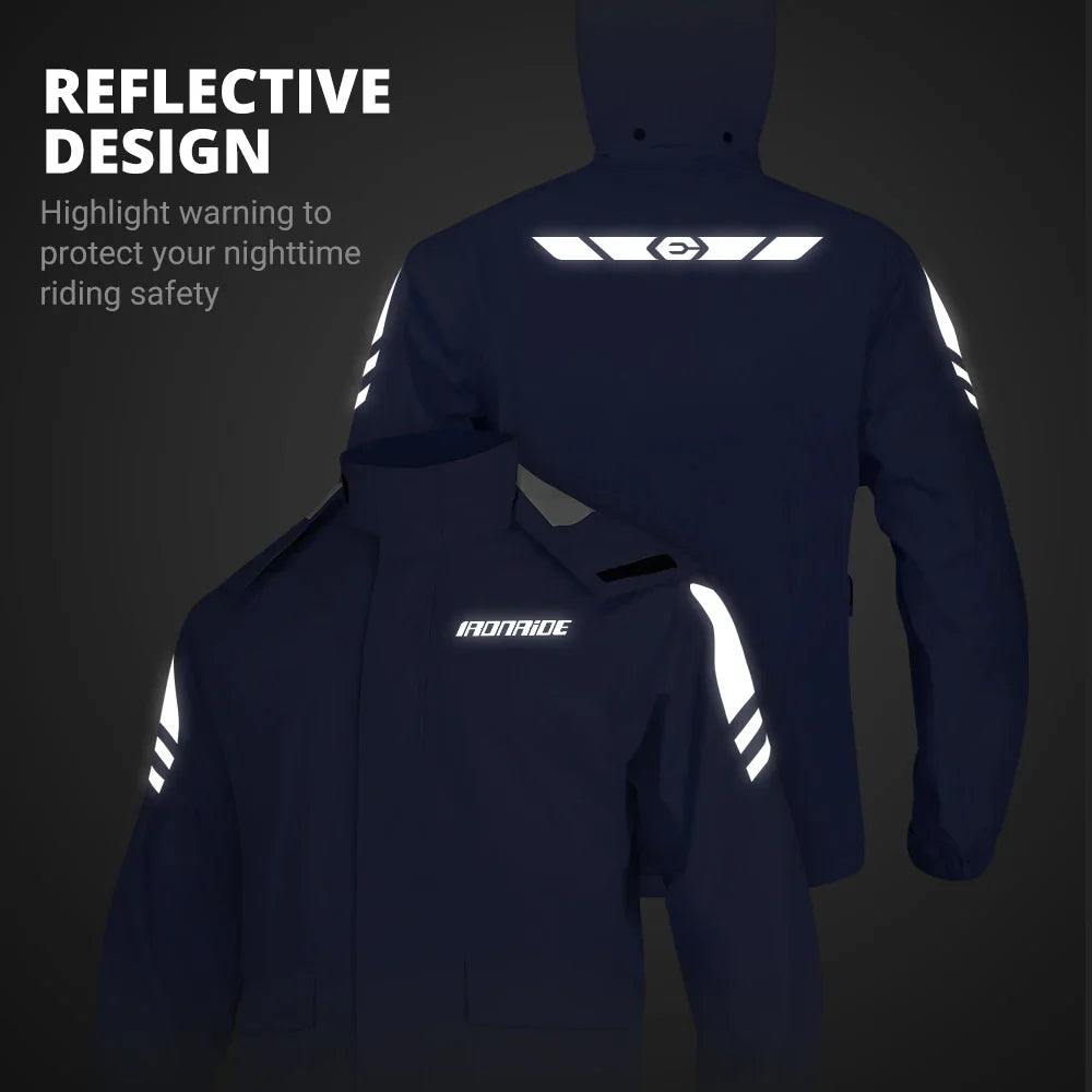 RiderPro – Chaqueta impermeable para moto ergonómica – Unisex cortavientos