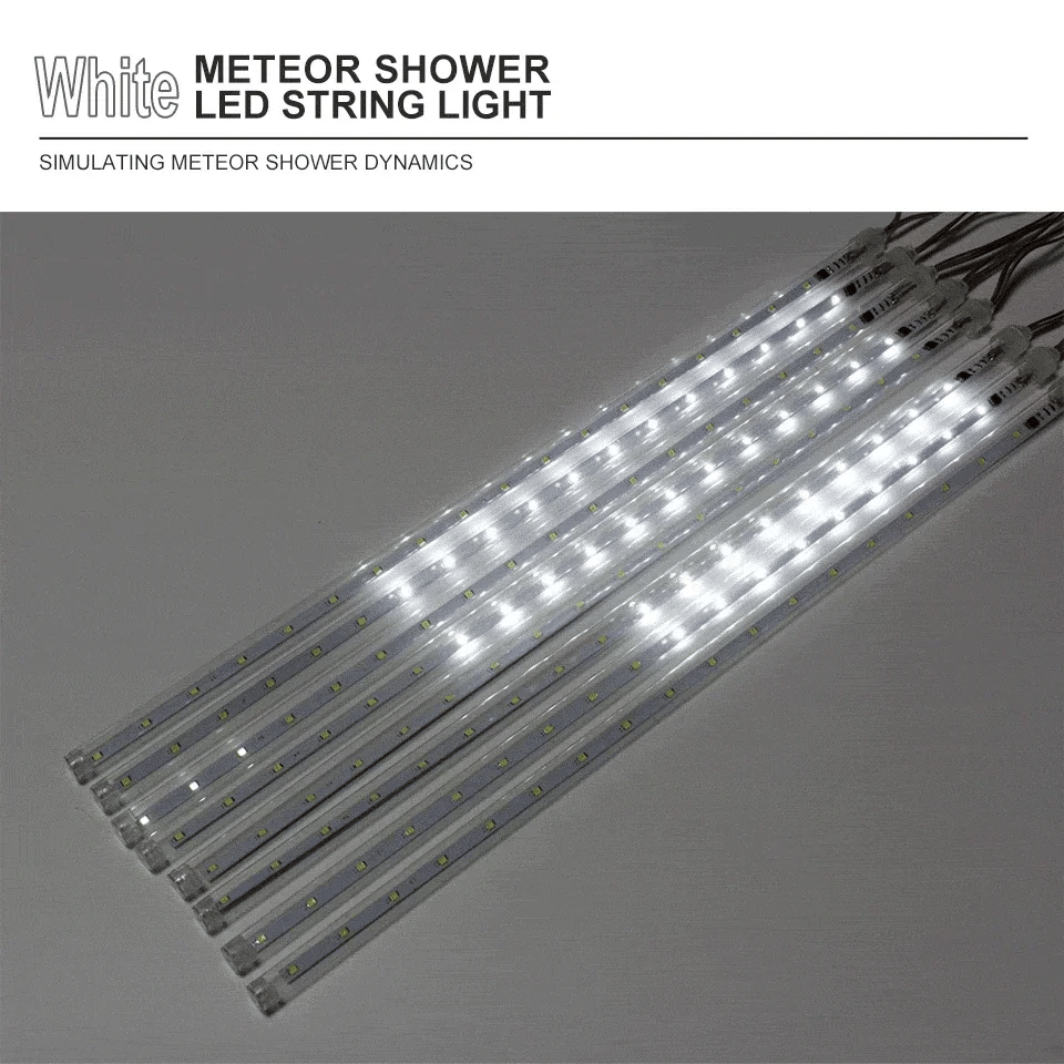 Lumetrix Meteorenregen Lichtslingers – Waterdichte LED Buitendecoratie met 8 Buizen & Verbindingstekker