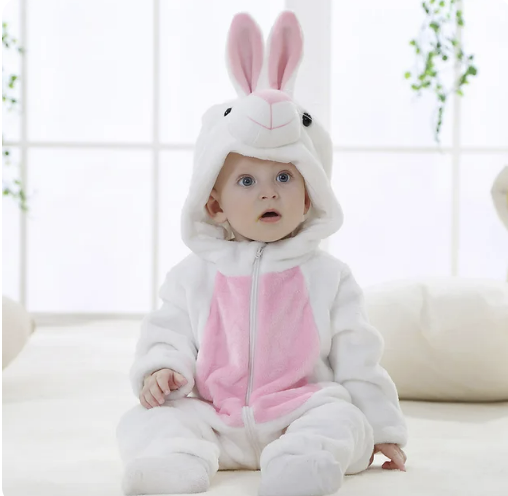 Baby Jumpsuit – Soft Fleece Material & Comfortable Animal Design for Daily Use