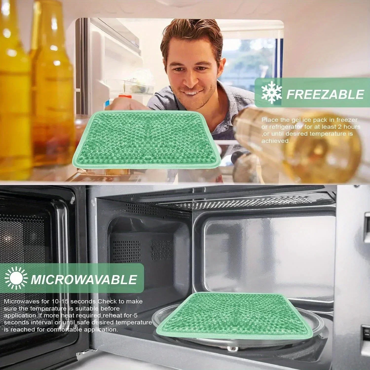 Wiederverwendbarer Gel-Eisbeutel für Wärme- und Kältetherapie, 19,5 x 12 cm 5