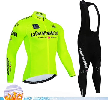 Velora Fleece Wielrenset Heren – Winter Thermische Fietskleding met 20D Gel Pad & Ademend Comfort