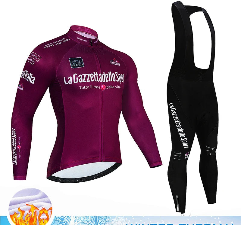 Velora Fleece Wielrenset Heren – Winter Thermische Fietskleding met 20D Gel Pad & Ademend Comfort