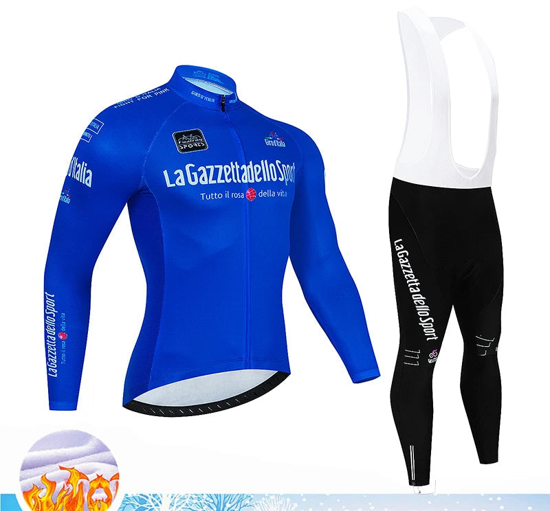 Velora Fleece Wielrenset Heren – Winter Thermische Fietskleding met 20D Gel Pad & Ademend Comfort