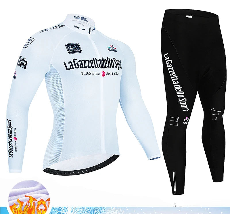 Velora Fleece Wielrenset Heren – Winter Thermische Fietskleding met 20D Gel Pad & Ademend Comfort