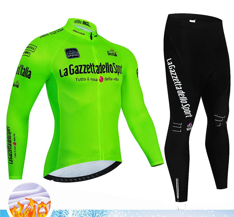 Velora Fleece Wielrenset Heren – Winter Thermische Fietskleding met 20D Gel Pad & Ademend Comfort