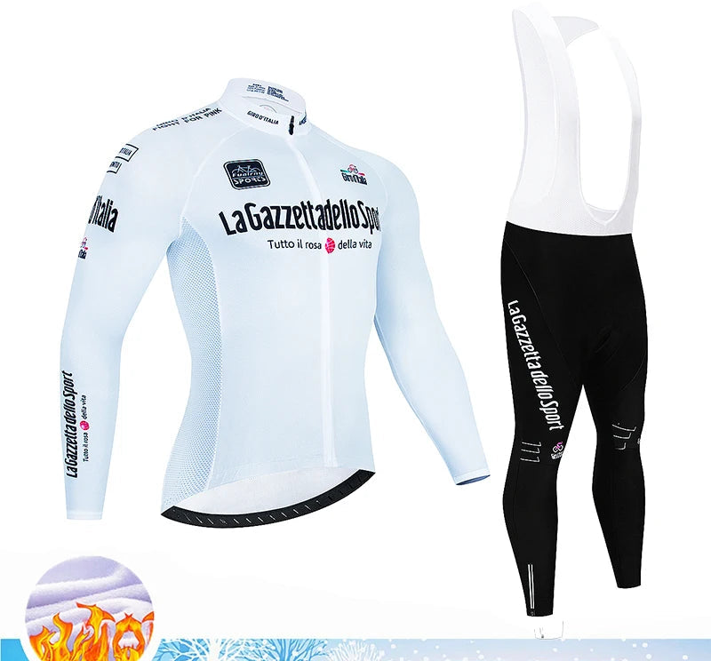 Velora Fleece Wielrenset Heren – Winter Thermische Fietskleding met 20D Gel Pad & Ademend Comfort