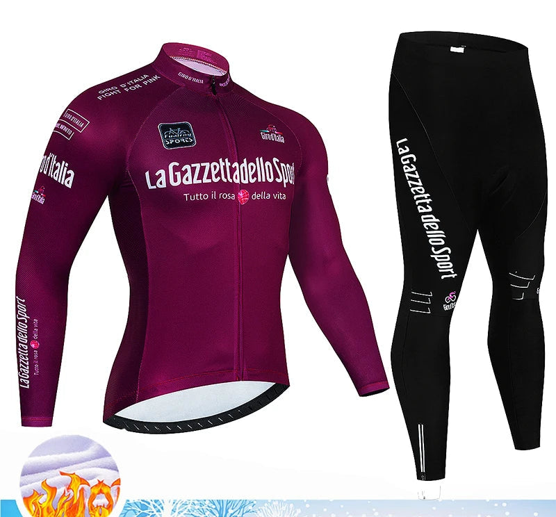 Velora Fleece Wielrenset Heren – Winter Thermische Fietskleding met 20D Gel Pad & Ademend Comfort