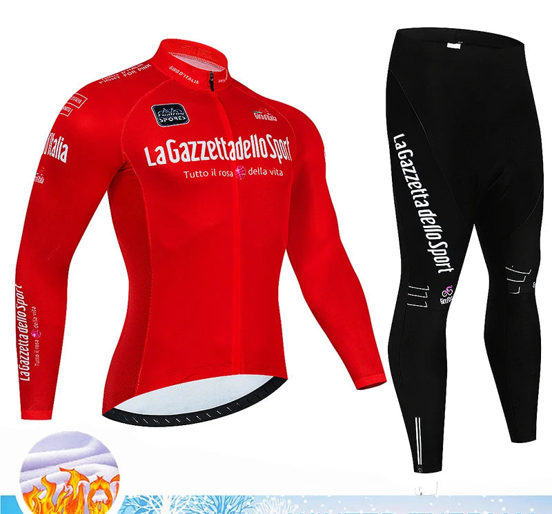 Velora Fleece Wielrenset Heren – Winter Thermische Fietskleding met 20D Gel Pad & Ademend Comfort