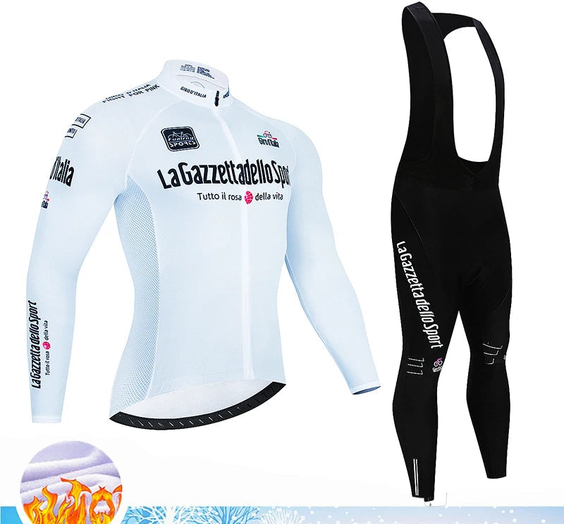 Velora Fleece Wielrenset Heren – Winter Thermische Fietskleding met 20D Gel Pad & Ademend Comfort