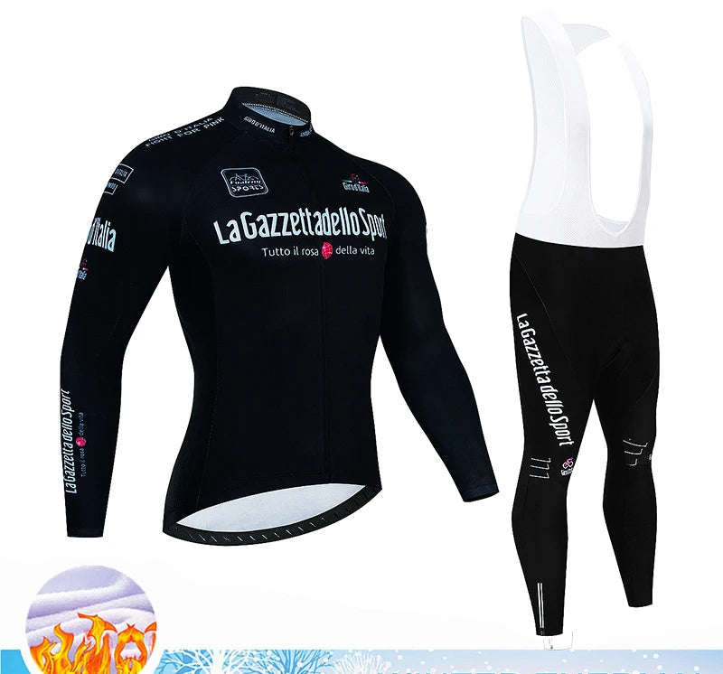 Velora Fleece Wielrenset Heren – Winter Thermische Fietskleding met 20D Gel Pad & Ademend Comfort