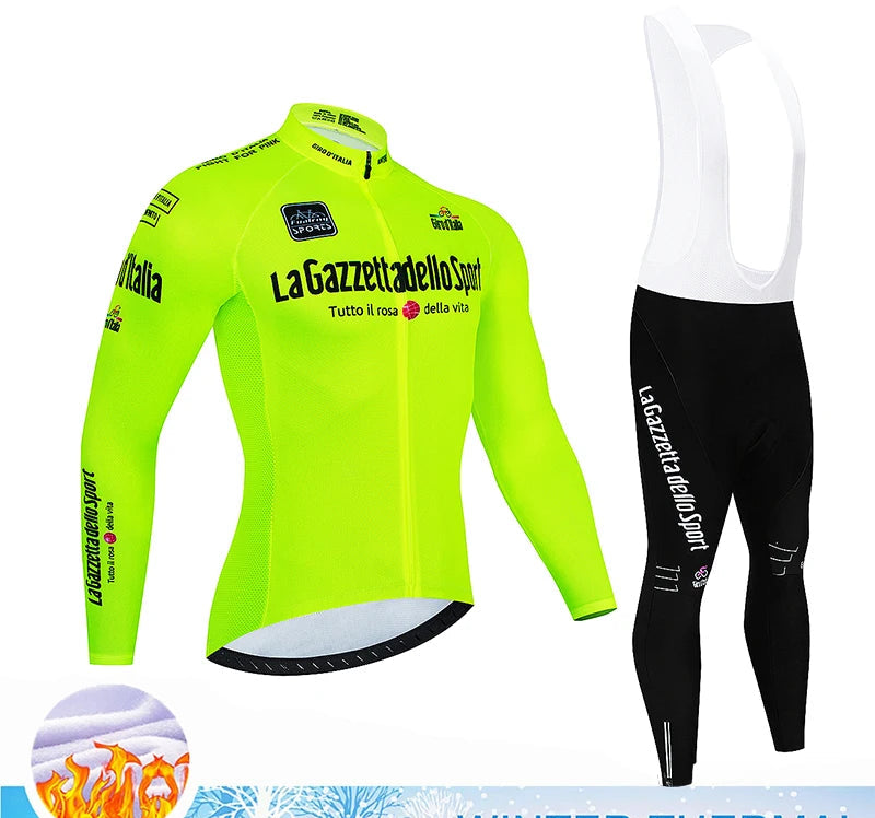 Velora Fleece Wielrenset Heren – Winter Thermische Fietskleding met 20D Gel Pad & Ademend Comfort