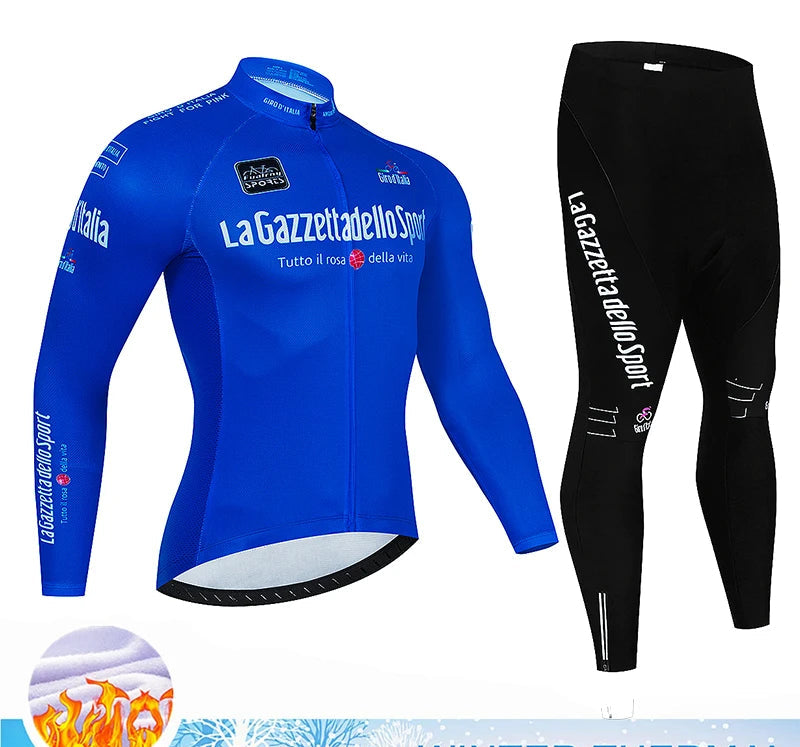 Velora Fleece Wielrenset Heren – Winter Thermische Fietskleding met 20D Gel Pad & Ademend Comfort
