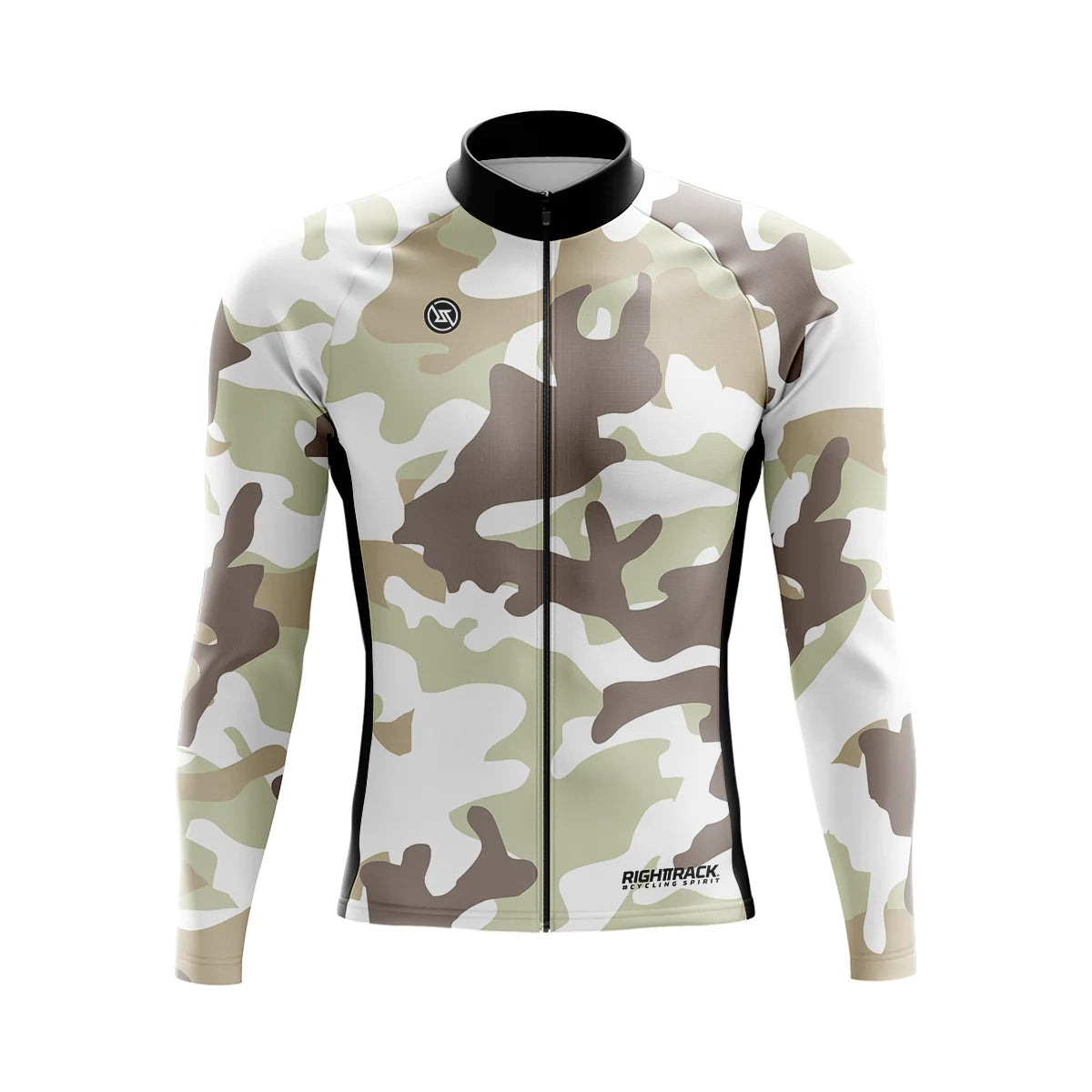 Ravex Winter Wielrenshirt Heren – Ademend Fleece MTB Shirt met Lange Mouwen & Camo Design