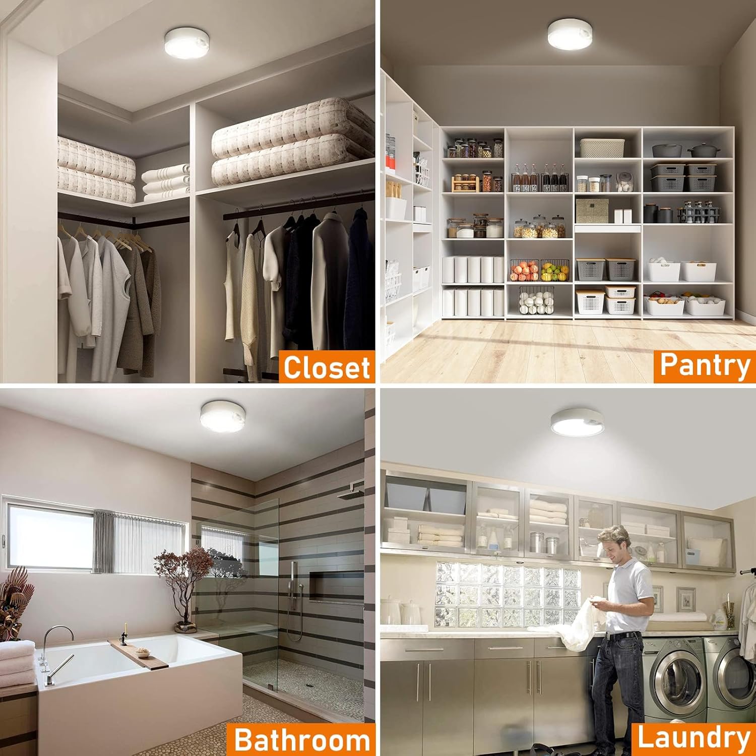 Lumora – LED ceiling lamp with motion sensor – Wireless on batteries