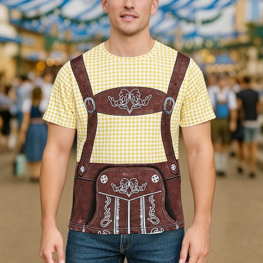 Wiesngaudi – T-Shirt met Lederhosen-Print – Jouw Feestticket naar de Wiesn