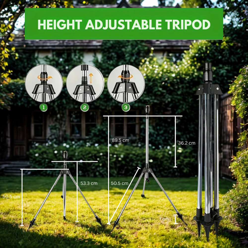 Gardexon – Tuinsproeier 360° draaibaar rvs statief – voor gazons