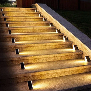 Solar Energy Stair Lighting with Sensor - Waterproof LED Lighting for Safety and Ambiance