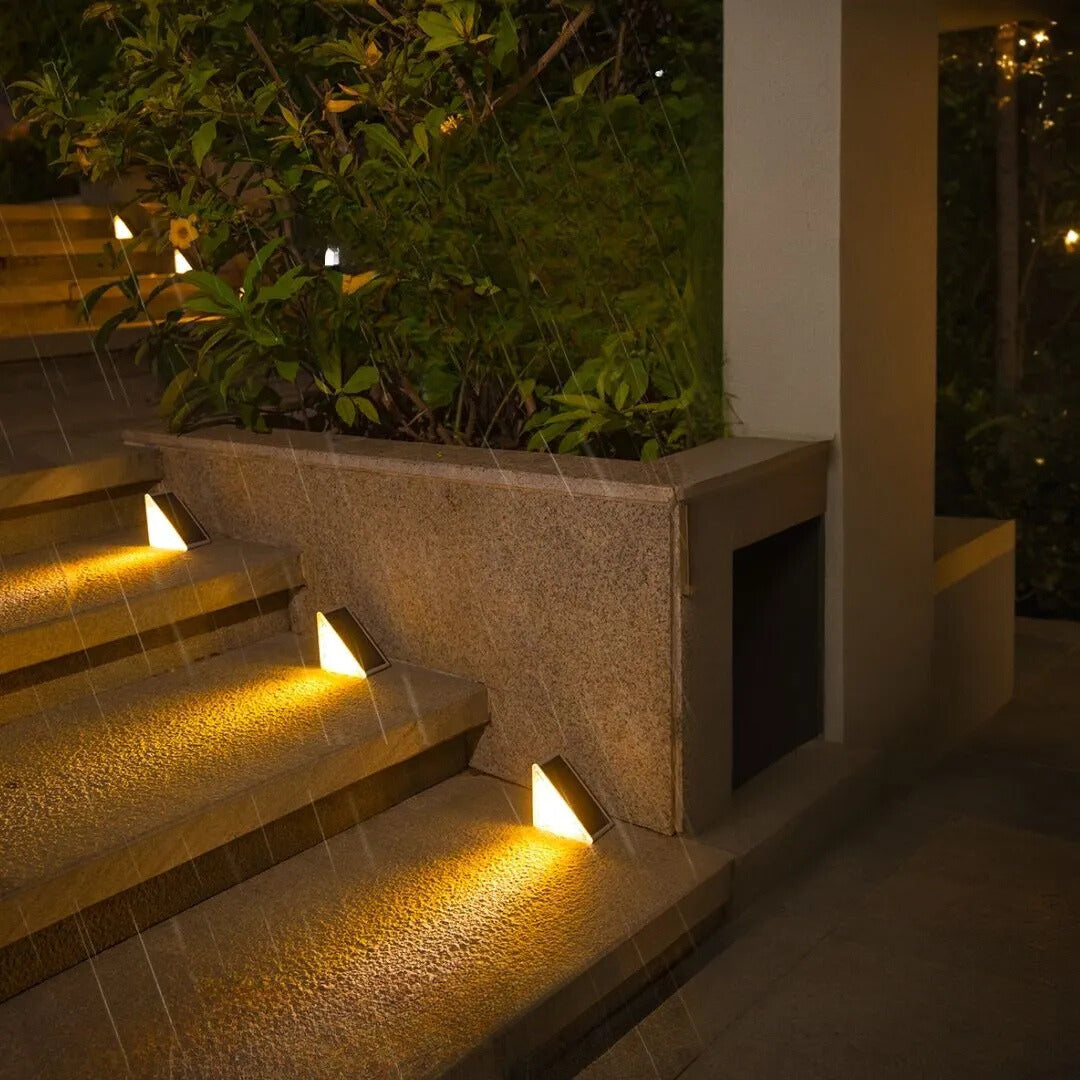 Solar Energy Stair Lighting with Sensor - Waterproof LED Lighting for Safety and Ambiance