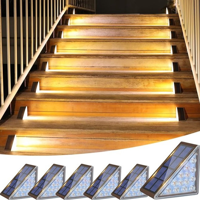 Solar Energy Stair Lighting with Sensor - Waterproof LED Lighting for Safety and Ambiance