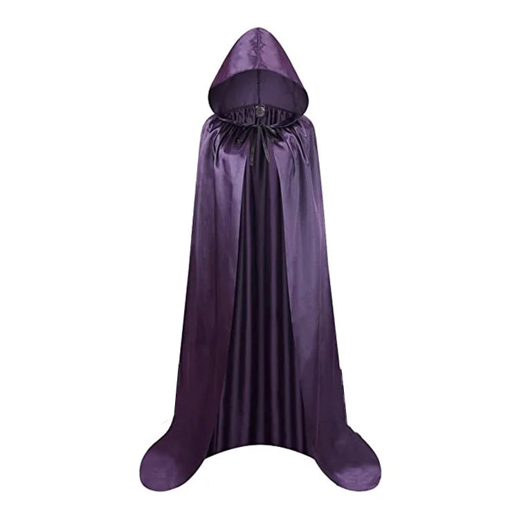 ShadowWear – Zwarte Unisex Halloween Cape met Capuchon – Lange Zachte Omslag