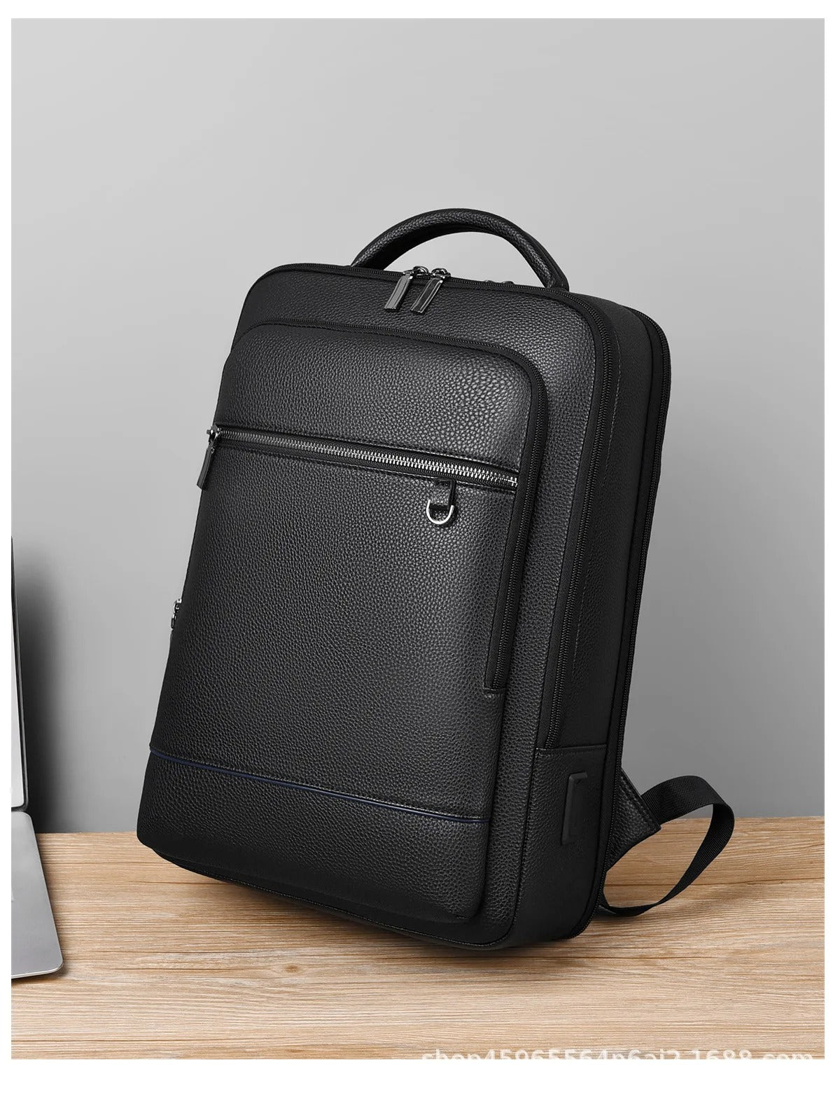 Velluto – Leren rugzak met USB & laptopvak – Zakelijk & dagelijks gebruik Heren