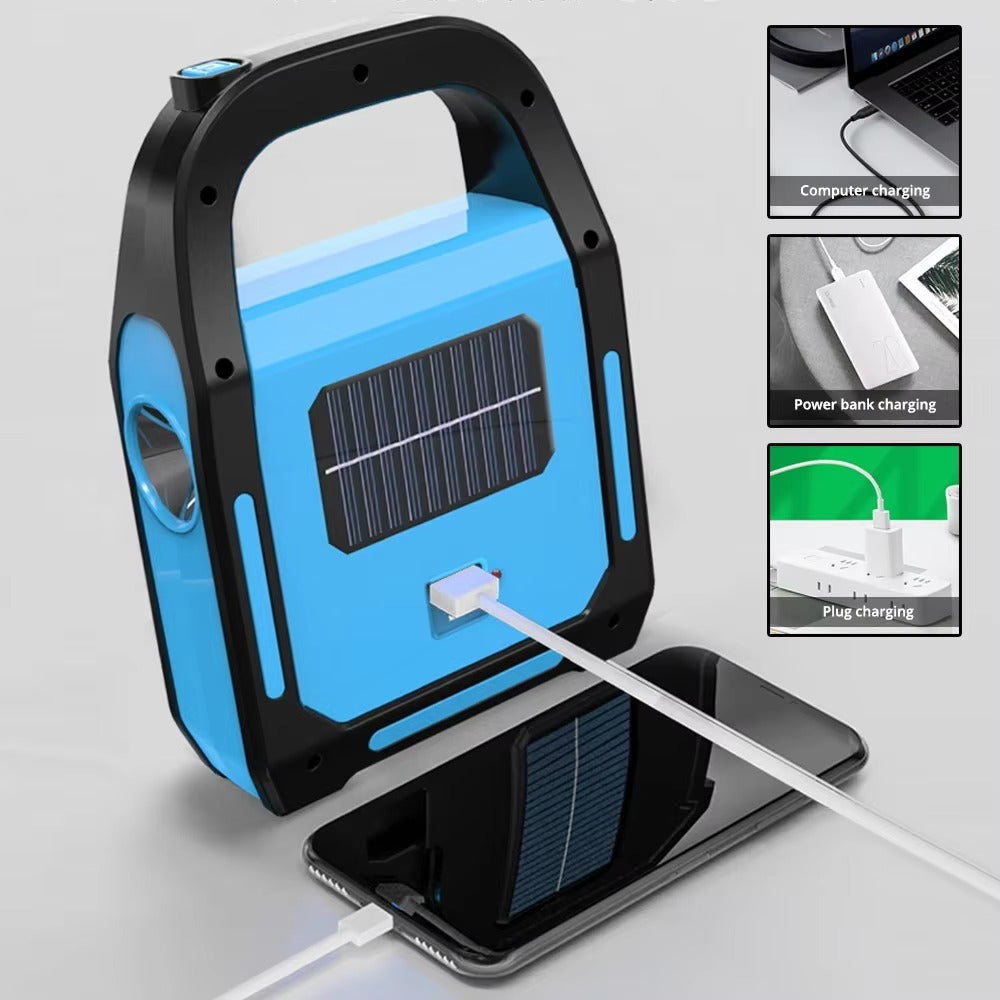 SolarGlow – Oplaadbare kampeerlantaarn met powerbank & zonne-energie