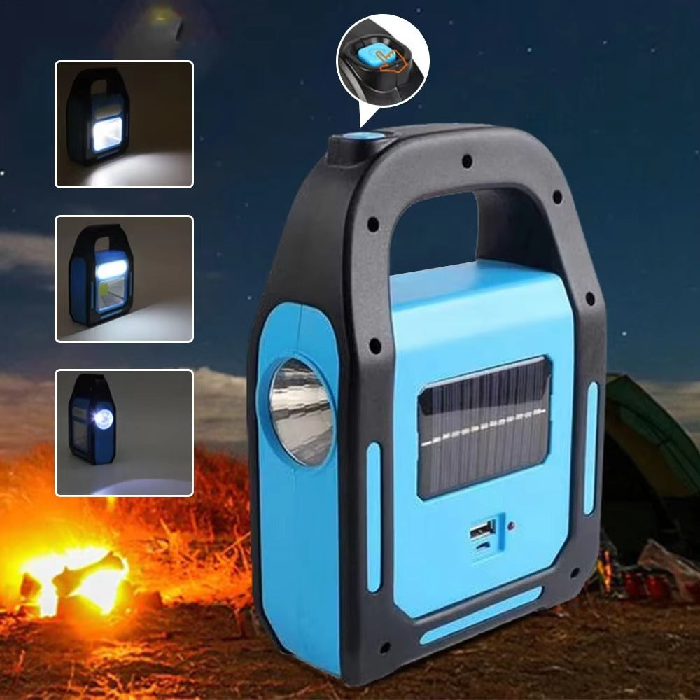SolarGlow – Oplaadbare kampeerlantaarn met powerbank & zonne-energie