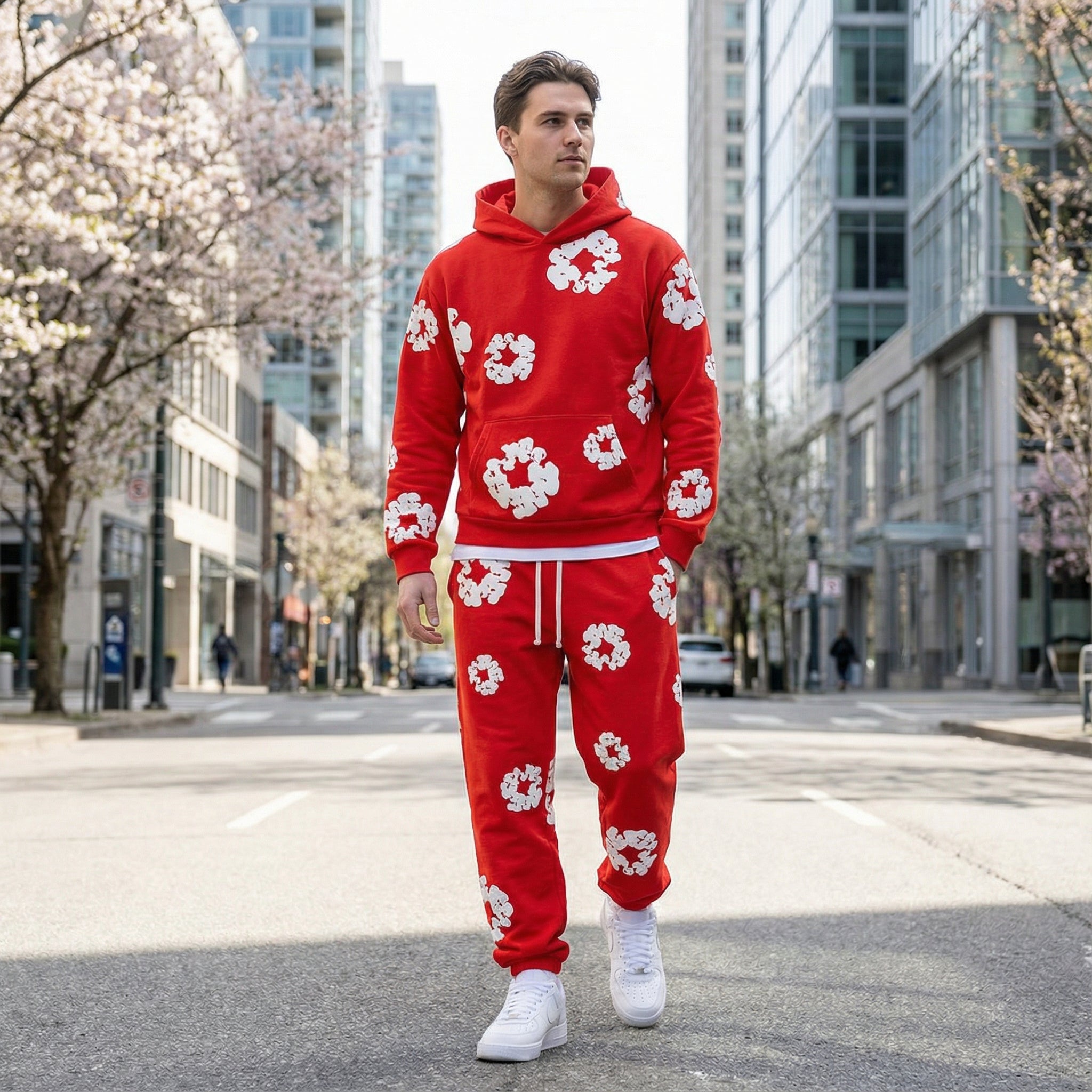 Chándal para hombre – Ajuste cómodo con diseño floral llamativo